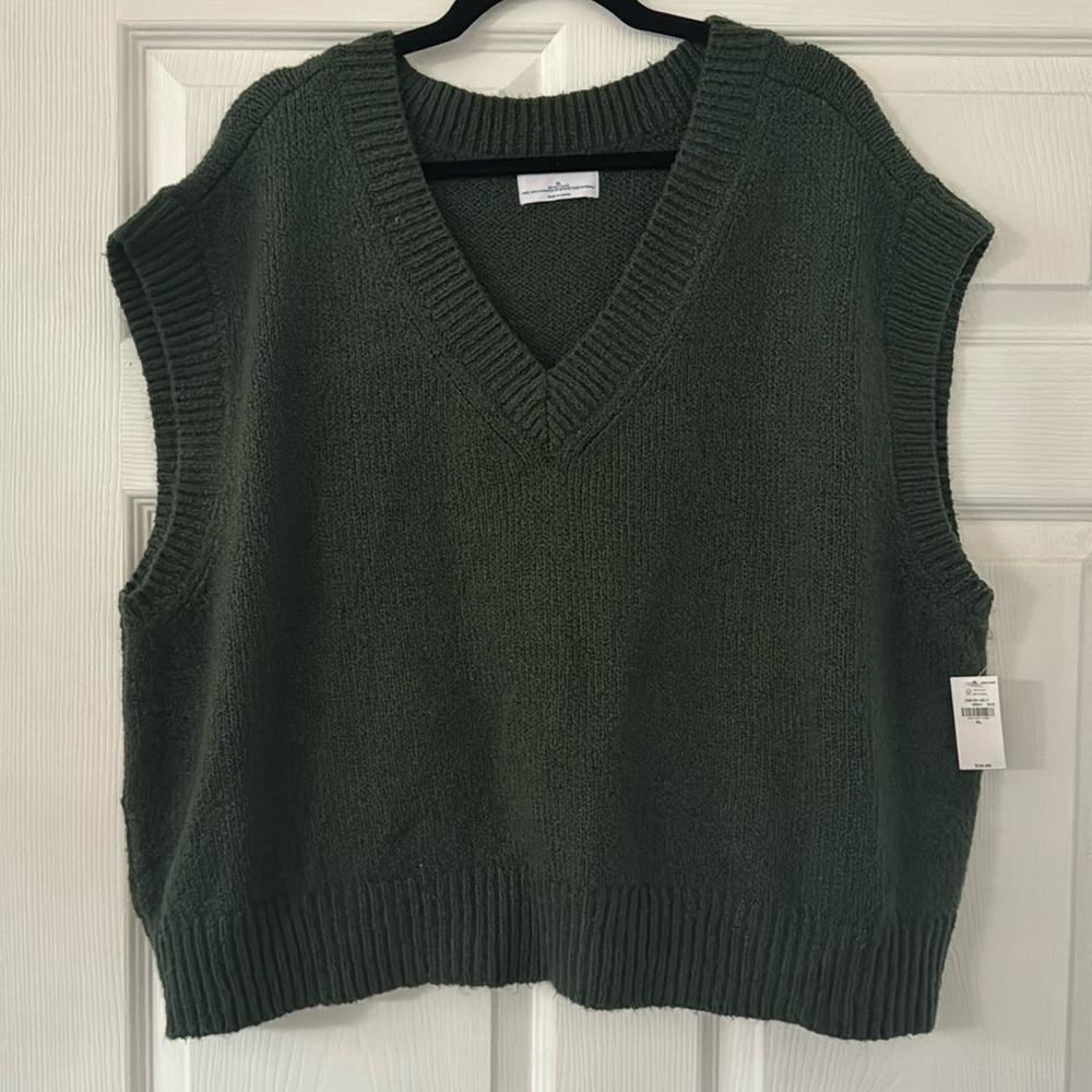 Green knit vest